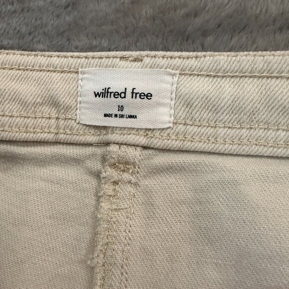 Wilfred Free High Rise Patch Pocket Wide Leg Jeans Cream 10 Women's - Picture 5 of 11